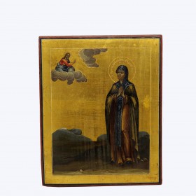Антикварная икона Преподобномученицы Евдокии