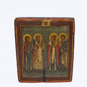 Икона избранных святых: Святитель Модест, Священномученик Власий, Святые мученики Флор и Лавр
