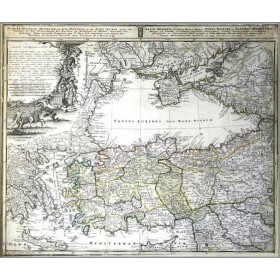 Старинная карта Черного моря и Малой Азии, 1743 г.
