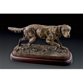 Старинная бронзовая статуэтка "Охотничья собака"