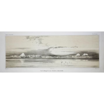 Старинная гравюра "Камчатка. Бухта Авача", 1841