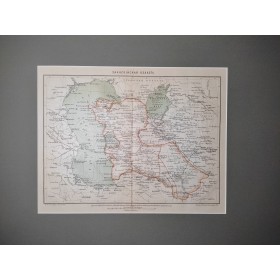 Старинная карта Закаспийской области, 1904 г.