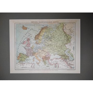 Старинная политическая карта Европы, 1913 г.