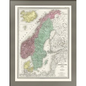 Старинная карта России, Швеции, Дании и Норвегии, 1867 г.