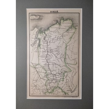Антикварная карта "Река Енисей"