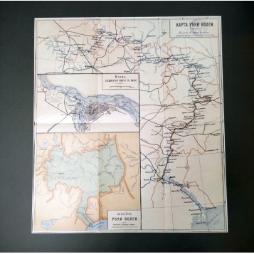 Антикварная карта реки Волги