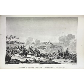 Антикварная гравюра битва при Абукире 1840 г. Франция.
