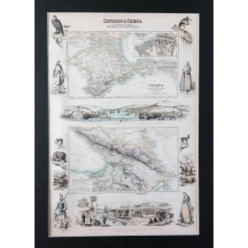Старинная карта Крыма и Кавказа, 1872 г.