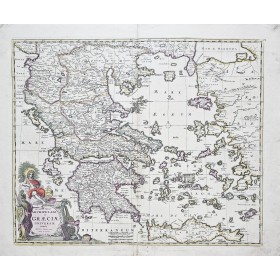Старинная карта Греции после падения Константинополя
