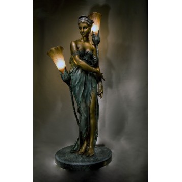Старинная бронза Антикварный светильник по модели Клер Колине
