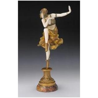 Кабинетная скульптура Арт-деко Клер Жанн Робер Колине. Индийская танцовщица.   Около 1925 г.