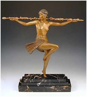 Кабинетная скульптура Арт-деко Пьер Ле Фагои. Танцовщица. Около 1930 г